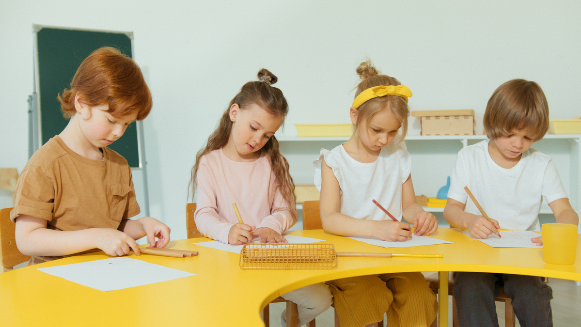 Elementary Students on a Paper